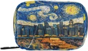 Pill Box 7 Day Starry Night Sky City Pill Veske Reise Pill Organizer Veske med glidelås Portable Ukelig tilfelle Kompakt størrelse for vitamin Supplement Holder
