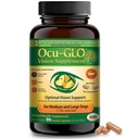 Oku-GLO PB Vision Supplement for mellomstore og store hunder – lett å administrere pulverblanding med lutein, Omega-3 fettsyrer, kornfrøekstrakt og antioksidanter for å fremme øyehelse, 90ct pulverkapsler