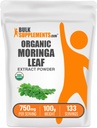 BulkSupplements.com Organic Moringa Extract Powder - Superfood Supplement, fra Moringa Oleifera - Vegansk & Glutenfri, 750 mg per servering, 100g (3.5 oz) (Pack of 1)