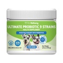 Kjæledyr velvære - Ultimate Probiotic 9 Strains for katter og hunder - Naturlig støtte for Digestion og Urin Tract Helse 160 Grams.