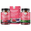 Bundle av Menopause Supplement for nattesviter, Hot Flashes & Mood Swingers med Dong Quai, Chaste Berry & Black Cohosh Root og så Palmetto for kvinner 500mg DHT Blocker med Maca Root & Biotin