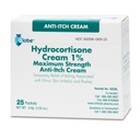 Globe (Box 25 Hydrokortison 1% Maksstyrkekrem, (0.9g Packet) Anti-Tykke Krem for rødhet, hevelse, kløe, Rash, Bug Bites, Eczema, Mer