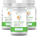 Bens naturlige helse Daglig energi B-vitamin kompleks med TMG og sink for naturlig energi, stress, fokus og immunstøtte, 30 kapsler, 3 pakke