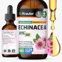 BIO KRAUTER Echinacea Tinktur - Natural Immune Support - Echinacea Supplement - Vegan, alkohol og sukker gratis dråper - 2 Fl.Oz.