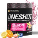 Oneshot Pre Workout pulver for menn og kvinner - BCAAS Aminosyrer Supplement pulver, 200 mg koffein, Beta alanin pulver, citrullin male preworkout pulver - fruktpunch - 30 serveringer