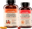 NatureWise Curcumin Turmeric 2250mg & Vitamin B-kompleks for kvinner og menn - 150 Softgels Cellular Energy Mental Clarity Support