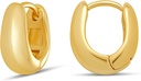 Essentials 14K Gull eller Sterling sølv belagt teardrop Huggie Hoop 12mm
