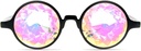 GloFX Svart Kaleidoskop Briller ® Plastic Frame Diffraksjon Briller med Glass Crystal Lens ® 3D Prism Rainbow Effect