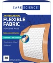 Care Science Fabric klesskap Pad Bandages, 3x4 inches Ekstra stor fleksibel ikke-stiv stripe, bidrar til å hindre infeksjon, pustende beskyttelse, for førstehjelp og sår omsorg, 30 greve