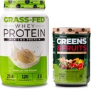 Nutrologi Grønn og frukter Powder-Naturlig kildet Superfood, Vanilla Cinnamon (30 serveringer) Gras Fed Whey Protein pulver, Vanilla Iskrem Flavor (28 Serveringer)
