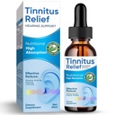 Tinnitus Relief for ringing øre, naturlige ingredienser Tinnitus Relief øredråper for øreinfeksjon, Herbal øredopper for voksne, barn, Reduser ørestøy og forbedre hørsel,60ml-blå
