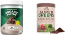 Rent inspirerte organisk proteinpulver og landbruk Super Greens Drink Blande Bundle (16+20 Serveringer)