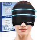 SALILA Migraine Relief Cap - Avansert kjøling Gel Ice Pack, Odorless hodepine Hat, En størrelse passer alle, kald og varm terapi for Sinus, strekk, stress relief - øyeblikkelig hodepine Soothing