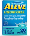 Aleve smertefri & feber Reduser flytende geler, Naproxen natrium, smertelindring, 20 greve