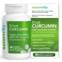 NatureCity True-Curcumin Turmeric Supplement | Ikke-GMO Tumeric og Curcumin 500mg Curcuma Capsules vitamin Supplements | Opp til 700% Økt absorpsjon (30 dagers forsyning) | Støtter Joints