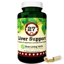 Silver lining urter 27 Herbal Liver Support Canine - støtter hund med normal funksjon og helse av leveren - Naturlig urtetilskudd for å beskytte leveren mot stress og toksiner - 90 kapsler