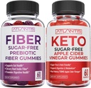 Atlantis Ernæring Sukker Gratis Prebiotiske Fiber Gummier for voksne 2-Pack (120 Gummies) + Sugar Gratis Keto Apple Cider Vinegar 60 Gummies