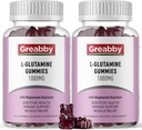 L Glutamin 1000mg Gummies - muskel relief og immunstøtte, Aminosyre Supplement med magnesiumglycinat, Vegan & ikke-GMO, Glutenfri (120 Count)