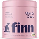 Finn Skin & Coat Salmon Oil Supplement for hunder | Støtter En Tykk og skinnende Coat | Fiskeolje fra Wild Alaskan Salmon, Omega-3s, EPA & DHA, Biotin, & Sink | 90 Soft Chews