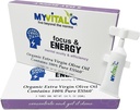 MyVitalC Focus & Energy Supplement - ren ESS60 i organisk ekstra jomfruolje - 30 dagers forsyning 150 ML - Pakke med 6