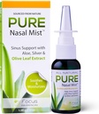 1.5oz | Sinus Relief Nasal Spray | Soothe og moisturize Nese | Sølv Nasal Spray med Aloe, Erytritol og Olive Leaf Extract