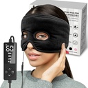 Moist Heat Sinus Pressure Relief Mask med 3 varmeinnstillinger, Ekstra stor ansiktsoppvarming Pad for øyne, Sinusitt, Hormon Migraine, Tension hodepine Relief Svart