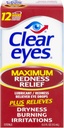 Clear Eyes Maksimal rødhet lindring øyet faller 0,50 oz (pakke på 3)