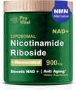 NAD Supplement, NAD Liposomal Nicotinamid Riboside 900mg - NMNH Supplement Alternativ - Ekstra styrke Liposomal NAD+ Kosttilskudd med Resveratrol for anti aldring, energi, fokus - 80 kapsler
