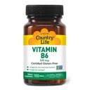 Country Life Vitamin B-6, støtter energi og nervesystemet, 100 mg, 100 Vegan Capsules, sertifisert Glutenfri, sertifisert Vegan, sertifisert Halal, ikke-GMO...