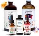 LIQUIDHEALTH Ultimate Bariatrisk flytende vitamin Supplement Bundle - daglig bariatrisk multivitamin med jern, kalsium, magnesium, vegansk vitamin D3 & organisk B12 - Bariatrisk kirurgi må ha, USA laget