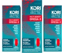 Kori Krill Olje Omega 3 Supplement, Antarktis krill olje med superior absorpsjon vs Fish Oil, 1200 mg Softgels, 30 Softgels, EPA & DHA (pakke med 3)