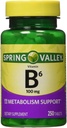 Spring Valley - vitamin B-6 (Pyridoxin) 100 mg, 250 tabletter