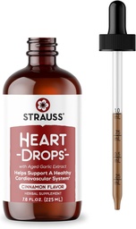 Strauss Naturals Heart Drops – Naturlig Mistletoe & Aged Whitelic Extract hjerte helse supplement – bidrar til å opprettholde sunn kardiovaskulær system – Vegan & ikke-GMO – kanel flavorert – 225 ml flaske