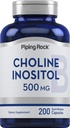 Piping Rock Choline Inositol Kosttilskudd | 500mg | 200 kapsler | Choline Bitartrat & Myo-Inositol | Ikke-GMO, Glutenfri