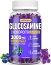 Glukosamine Chondroitin Gummies 3000mg, Advanced Glukosamine Chondroitin Msm, Joint Support Supplement, Antioksidant immun støtte, Bone og felles Fleksibilitet, Styrke og mobilitet, Blåbær Flavor