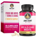 Gamle Bliss Myo & D-Chiro Inositol Supplement, 40 til 1 Ratio, Hjelper i Ovarian funksjon støtte for kvinner, vitamin B8 hjelper å regulere menstruell syklus, 2050mg per servering, 120 Vegansk kapsler