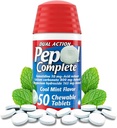 Komplett Chewable Acid Reducer - Heartburn Ease, syre Reflux Reducer, Heartburn Chews, 2 Pack 50 Ct Antacid Tabletter Chewable På Go Pill Case (Mint 100ct)