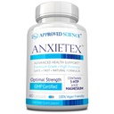 Godkjent vitenskap Anxietex - rolig og avslappende - L-Theanine og magnesium - 60 kapsler - Vegansk Vennlig - 3 måneders forsyning