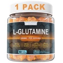L-Glutamin 1000mg Gummies for kvinner og menn med Beta-Alanin, BCAA, Magnesium Glycinat, Kalium og Ashwagandha | Vegan | Sukkerfri og ekstra-Chewy | 60 greve