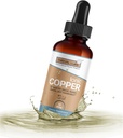 Ionisk kobber Drops (30 PPM) – ren flytende kosttilskudd for hår, hud, negler og bein helse – Biotilgjengelig kobber for energi, velvære og felles støtte - 4oz (Glass Dropper Bottle)