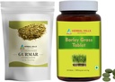 HERBAL HILLS Gurmar Tepulver og Barley Gras Tabletter Pakke med 2 Combo