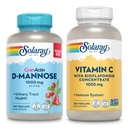 SOLARAY D-Mannose 1000mg med CranActin Cranberry Extract (150ct) og Vitamin C 1000mg med Bioflavonoids (250ct) - Urintrakt, Bladder Helse og immunstøtte Bundle - Vegan, 60 dagers garanti