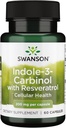 Swanson Indole-3-karbinol med Resveratrol - I3C Supplement for å fremme cellebeskyttelse - naturlig supplement for å opprettholde sunn hormonbalanse - (60 kapsler, 200 mg hver)