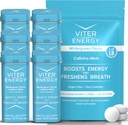 Viter Energi Original Koffein Mints Wintergreen Flavor 6 Pack og 1/2 Pound Bulk Bag Bundle - 40 mg Koffein, B vitaminer, sukkerfri, vegansk, kraftig energiforsterker for fokus og varsling