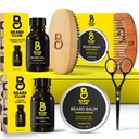 The Beard Club Beard Kit for menn - Grooming & Care Kit - Cedar & Sandalwood Olje, Sandalwood Balm, Boar Bristle Brush, Comb, Trimming Scissors - Dad Gavesett