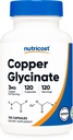 Nutricost Kobber Glycinate Kapsler (120 Kapsler, 3MG Kobber per servering) - Ikke GMO, Vegan