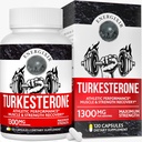78.000 mg Testosteron Supplement for menn, Max renhet 95% Turkesteron, Testosteron Booster for mer energi, styrke, utholdenhet, ytelse, muskelvekst og gjenoppretting - 60 dagers forsyning (120ct)