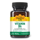 Country Life Vitamin B-6, høy styrke, støtter energi og nervesystemet, 200 mg, 90 vegan kapsler, sertifisert Glutenfri, sertifisert vegan, sertifisert Halal...