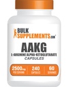 BulkSupplements.com AAKG Kapsler - L-Arginine Supplement, Nitric Oxid Supplement - Glutenfri, 4 Kapsler per servering, 240 Count (Pack of 1)