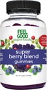 Super Berry Multivitamin Supplement, Acai, Amla, Lingonberry, Maqui, Bilbær, og Aronia Berry Gummies, Berry Flavor, Vegansk, Ikke-GMO, 60 Count